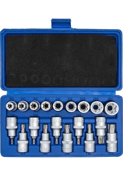 Dorf 1/2 Torx Ve İç Dış Torx - E Lokma Seti 19 Parça - Çantalı