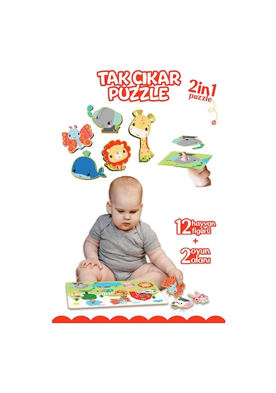 Fisher Price Tak Çıkar Puzzle Hayvanlar 5 Adet