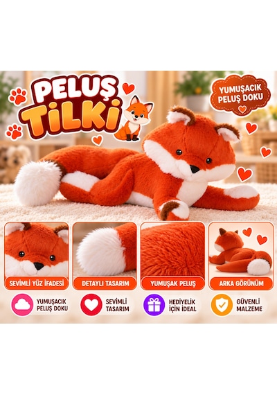 7883 Peluş Tilki Turuncu