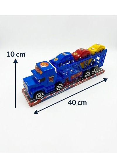 Taşıyıcı Katlı Tır Ve Yarış Arabaları Seti - 40 Cm Büyük Kargo Çekici Oyuncak Tır