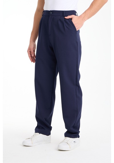 Gugus Erkek Baggy İthal Kumaş Pantolon Lacivert