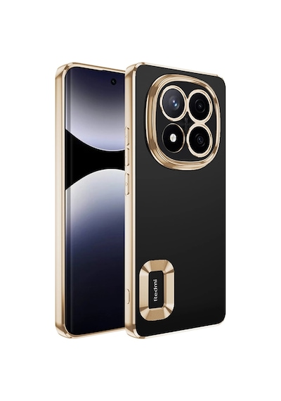 Xiaomi Redmi Note 14 Pro 4g Kılıf Kamera Korumalı Logo Gösteren Zore Omega Kapak Gold