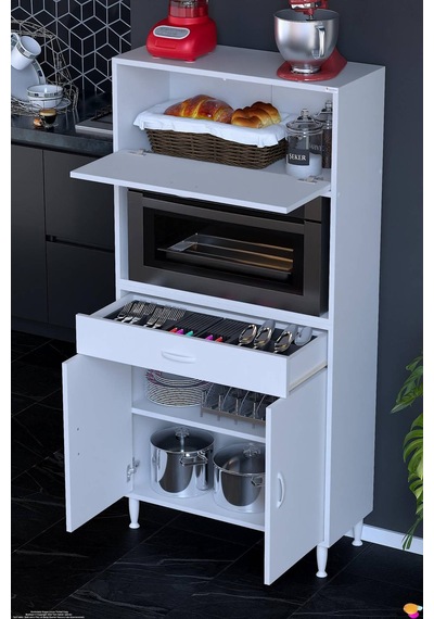 Vio 70 Cm 1 Fırın Veya Mikrodalga Dolabı Çekmeceli Kapaklı Çok Amaçlı Mutfak Dolabı Beyaz Vio 70 Cm 1 Fırın Veya Mikrodalga Dolabı Çekmeceli Kapaklı Çok Amaçlı Mutfak Dolabı Beyaz