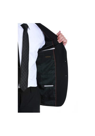 Hatemoğlu Siyah Slim Fit Sivri Yaka Takım Elbise