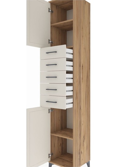 Hyperion Dolap 3 Raflı 5 Çekmeceli 2 Kapaklı 44x44x243 Çam-ay... Çam Hyperion Dolap 3 Raflı 5 Çekmeceli 2 Kapaklı 44x44x243 Çam-ay... Çam