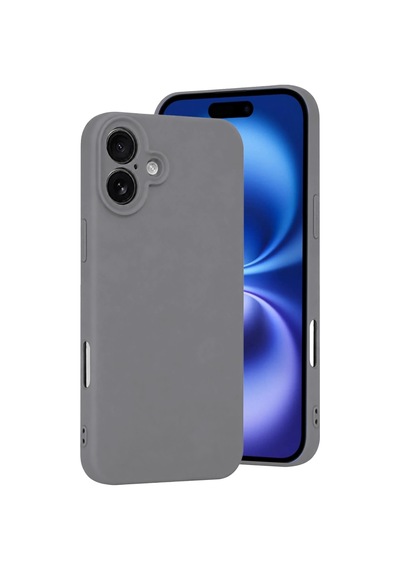 iPhone Uyumlu 16 Plus Kılıf First Silikon - Gri