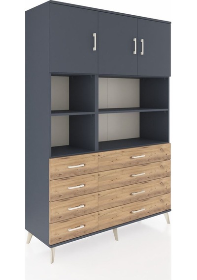 Hyperion Dolap 8 Raflı 8 Çekmeceli 3 Kapaklı 132x44x195 Antrasit-antrasit/çam Antrasıt/atlas Çam - Antrasıt Hyperion Dolap 8 Raflı 8 Çekmeceli 3 Kapaklı 132x44x195 Antrasit-antrasit/çam Antrasıt/atlas Çam - Antrasıt