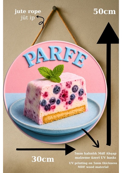 Parfe Temalı İpli Ahşap Kapı Duvar Süsü, Pastane, Tatlı Dükkanı, Cafe Tablo Dekoru