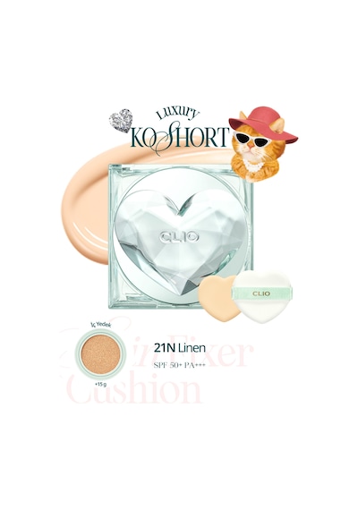 Özel Tasarım, Kalıcı, Mat Cushion Clıo Kill Cover Skin Fixer Cushion+refill 21n Linen Luxury Koshort 21