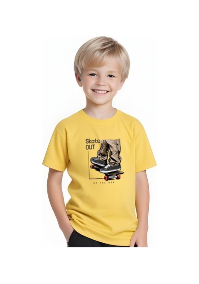 Fyk Kids Erkek Çocuk Yuvarlak Yaka 3'lü Basketball-surf Al Day Baskili T-shi Rt Çok Renkli