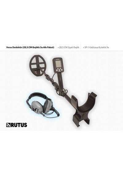 Rutus Versa Dedektör 28,5 Cm Başlıklı Su Altı Paketi İle Metal Dedektörü