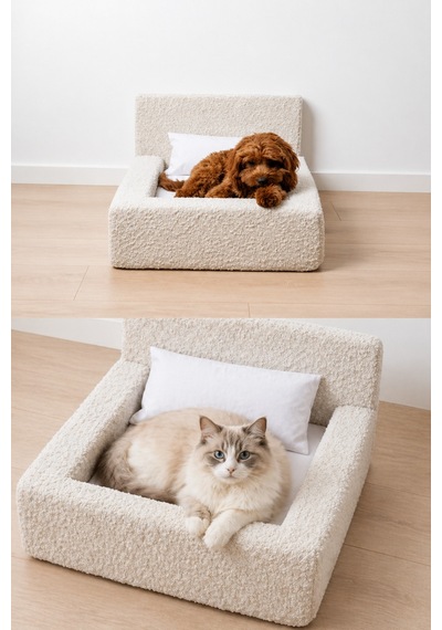 Softnest 3in1 Modüler Köpek Yatağı Ortası Bombeli, Sünger Dolgulu, Anti - Slip Tabanlı Ve Yastıklı Konfor Seti