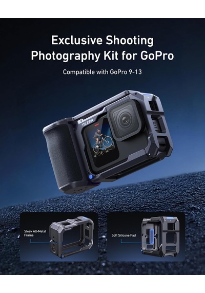 Tr Street Grip Kit Gopro 9 13 İçin, Metal Rabbit-cage Kamera Tutacağı, Basmalı Şalter Tasarımlı Alüminyum