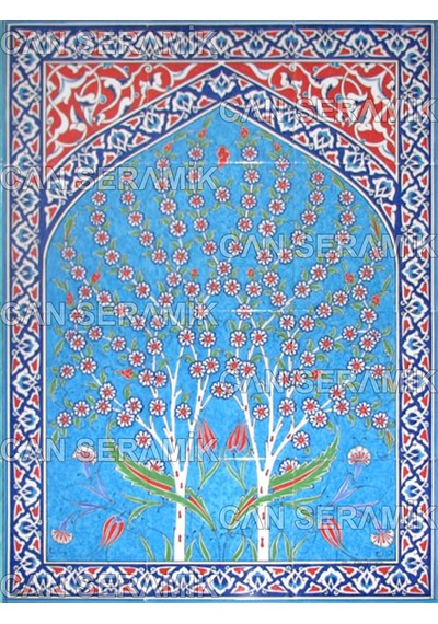 Can Seramik - 60x80 CM El Dekoru Kütahya Çini Pano