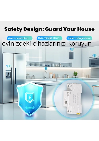Onoff Tuya Zigbee Akıllı Yüksek Voltaj Düşük Voltaj Güc Tüketimi Zamanlama Uzaktan Kontrol Anahtar Röle 63 Amper