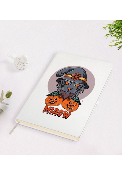 Bk Gift Happy Halloween Tasarımlı Beyaz Defter-1 Beyaz