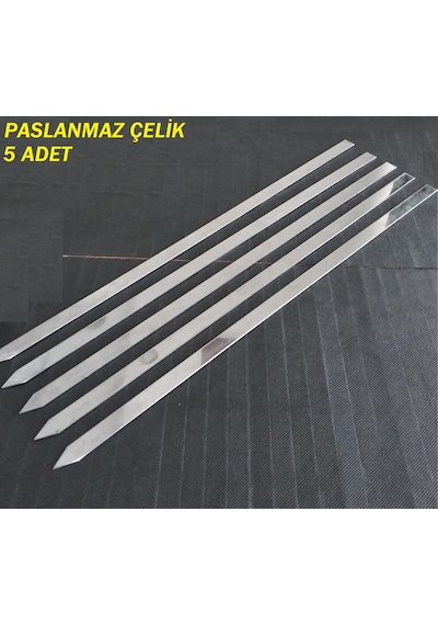 5 Adet Paslanmaz Krom Çelik Kebap Kıyma Şişi Adana-Urfa Şiş