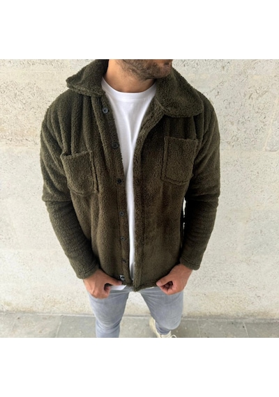 Etiler Collection Erkek Pelüş Polar Hırka Gömlek Yakalı, İlik Düğmeli, Göğüs Cepli, Yumuşak Dokulu Kışlık Regular Fit Rahat Günlük Model - Haki Etiler Collection Erkek Pelüş Polar Hırka Gömlek Yakalı, İlik Düğmeli, Göğüs Cepli, Yumuşak Dokulu Kışlık Regular Fit Rahat Günlük Model - Haki