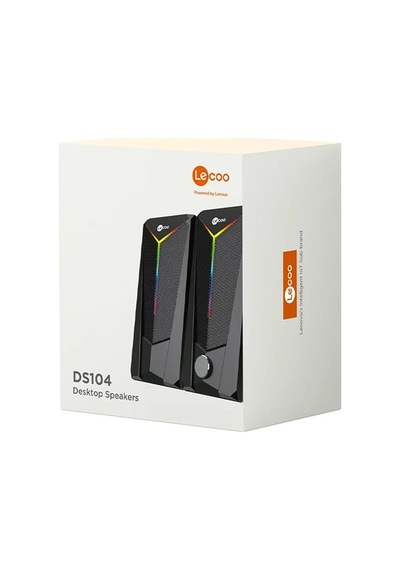 Lecoo   Ds104 Kablolu Usb + 3.5mm Jack 6w 80db Rgb Işıklı 1+1 Gaming Speaker - Hoparlör