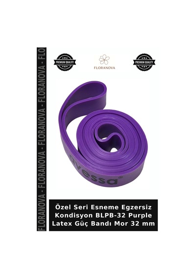Özel Seri Esneme Egzersiz Kondisyon Blpb-32 Purple Latex Güç Bandı Mor 32 Mm