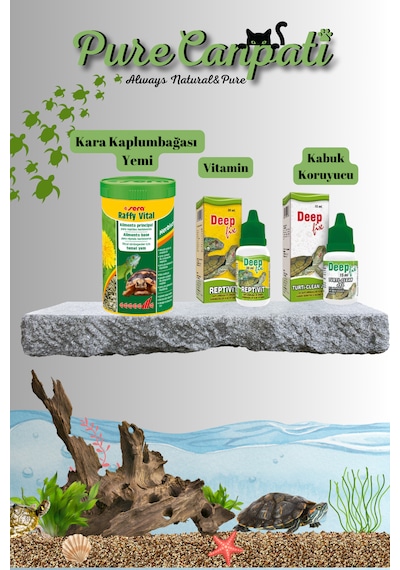 Purecanpati Kara Kaplumbağası Yem,vitamin,kabuk Jel Seti