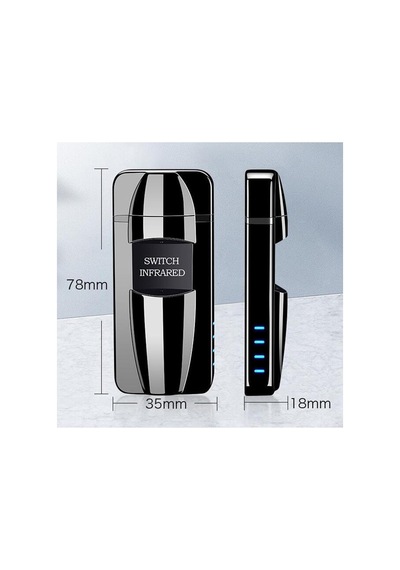 Sensörlü Alevsiz Usb Şarjlı Tesla Çakmak Siyah