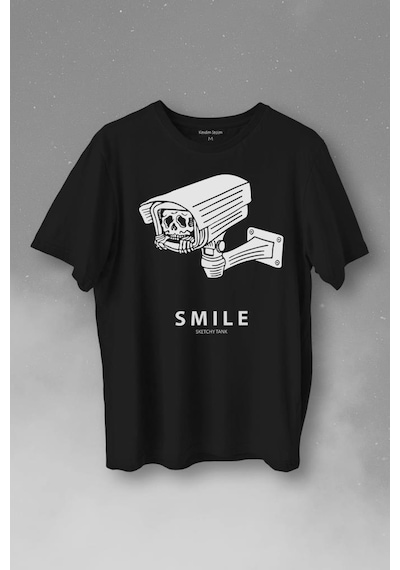 Kamera Smile Selfie Big Brother Baskılı Tişört Unisex T-shirt 001