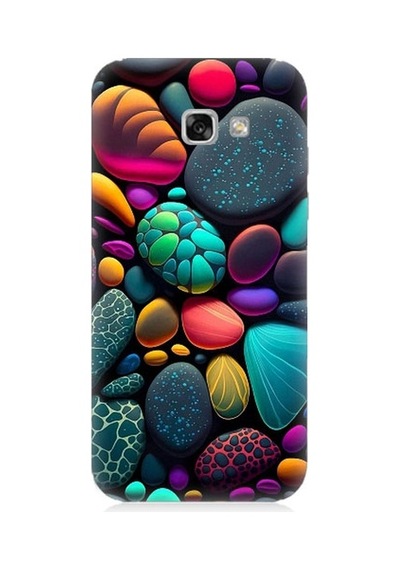 Samsung Galaxy A3 2017 Uyumlu Artx Kırmızı Doğa Taşlar Desenli Silikon Kılıf
