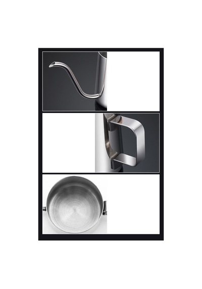 Çelik Ölçekli 350 Ml Ocak Üstü 7 Cup Fincan Espresso Sıcak Su İbriği Mt116 Gri