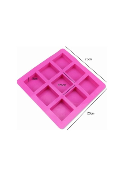 Silikon Kare Kek Kurabiye Pasta Pişirme Kalıbı 9 Lu 25X25 Cm