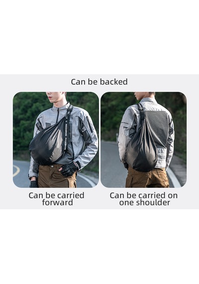 Rockbros 7l Reflektörlü Unisex Motorcu Kask Çantası Antrasit - Siyah