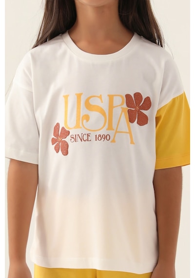 U.s. Polo Assn Lisanslı Rose Krem Kız Çocuk Pijama Takımı 5274-43160 Krem