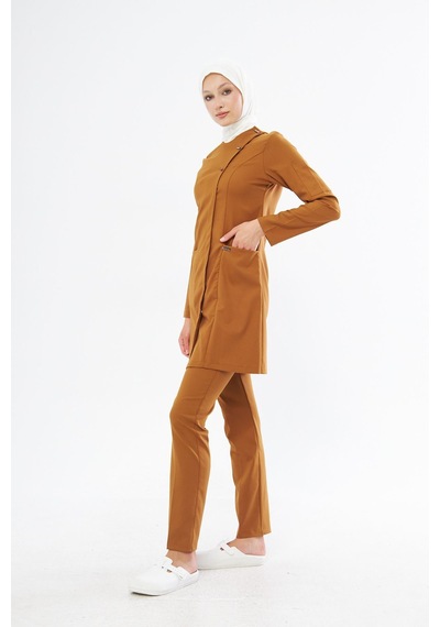 Elegance Santana Kadın Tesettür Takım - Camel Kahverengi