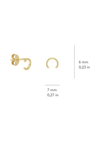 Goldkupe 14 Ayar Altın Nal Şans Küpe 0,93 Gr-2108