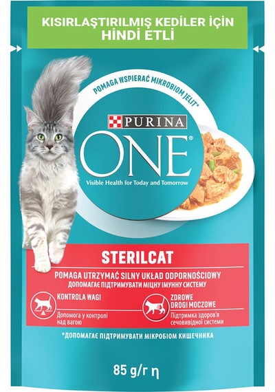 4 Adet Purina One Pouch Hindili Kısırlaştırılmış Kedi Maması 85 G
