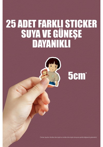 Ateşböceklerinin Mezarı Grave Of The Fireflies Anime Yapışkanlı Folyo Sticker Paketi 25 Adet Çok Renkli
