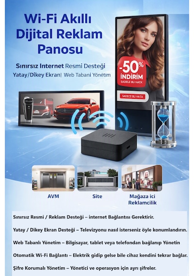 Wi-fi Akıllı Dijital Reklam Pano Modülü Sınırsız Resmi Desteği Yatay/dikey Ekran Seçenekli