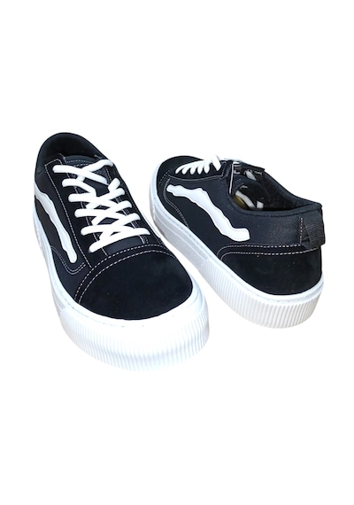 Noka Vespa Erkek Denim Keten Sneaker Ayakkabı Siyah