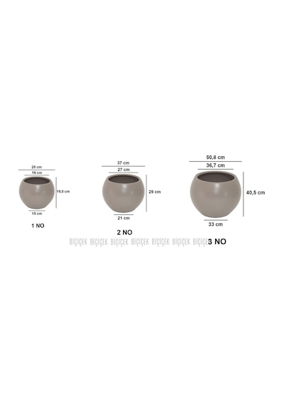Küre Saksı 51 Cm Mocha Kahverengi