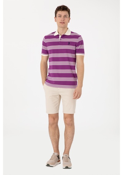 U.S. Polo Assn. Erkek Regular Fit Polo Yaka Menekşe Çizgili Tişört 50306826-VR037 U.S. Polo Assn. Erkek Regular Fit Polo Yaka Menekşe Çizgili Tişört 50306826-VR037