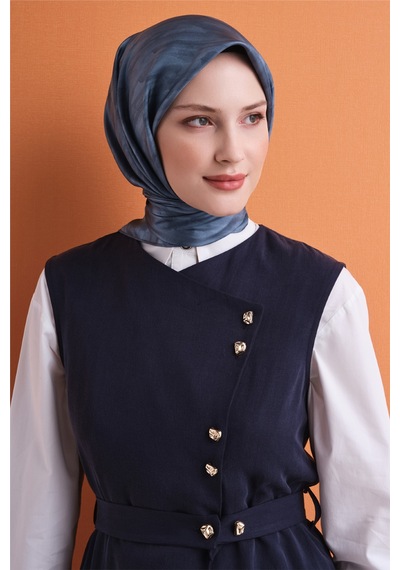 Armine Sura İpek Eşarp 2026-2027 - Sonbahar Kış-asm9630 İndigo