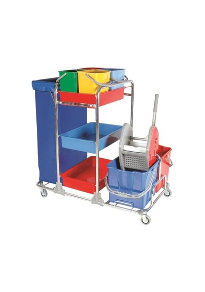 Safell Brandalı Krom Kat Temizlik Arabası  Sf3101