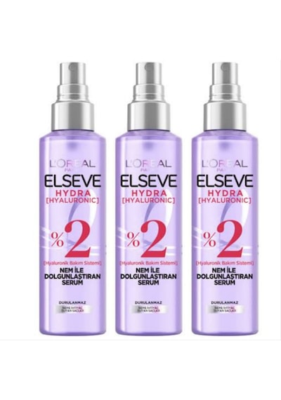 Elseve Hydra Hyaluronic Nem İle Dolgunlaştıran Sprey Serum 3 X 150 Ml