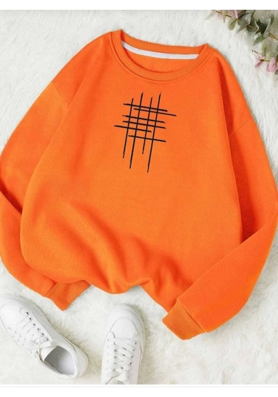 Kozia Outdoors Baskılı Oyaka Unisex Oversize Sweatshirt Oyakalar1 Oranj