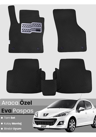 Peugeot 207 Coupe 2006-2014 Uyumlu Eva Paspas Tam Set Araca Özel,oto Paspas,kolay Montaj 304