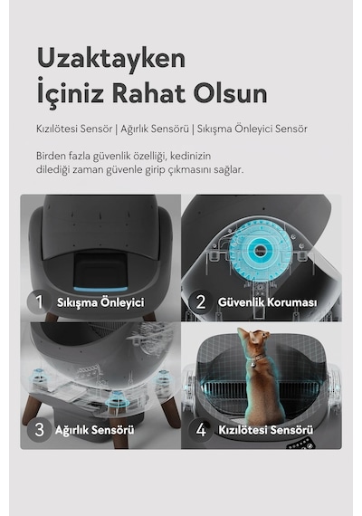 Catlınk Üstü Açık Otomatik Kedi Tuvaleti, Beyaz-scooper Open-x