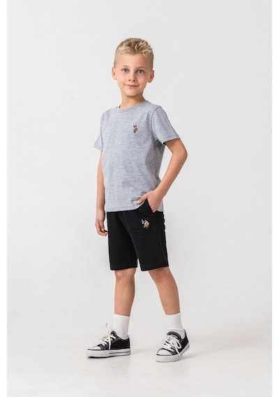U.S. Polo Assn. Erkek Çocuk Gri Bermuda Takım Us2470-c-v2 Gri-01