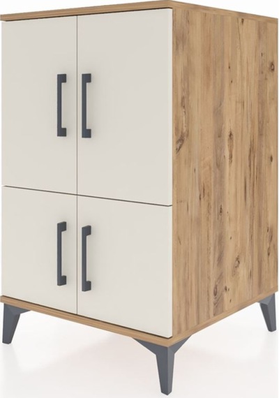 Kronos Komodin 2 Raflı 4 Kapaklı 60x59x96 Çam-aytaşı Çam