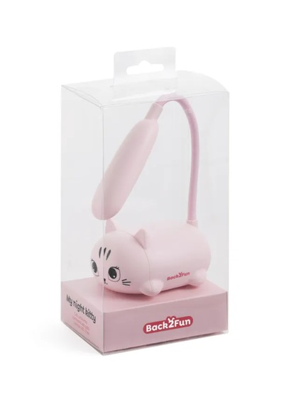 My Kitty Şarj Edilebilir Esnek Boyunlu Led Masa Lambası - Göz Dostu Gece Lambası Pembe