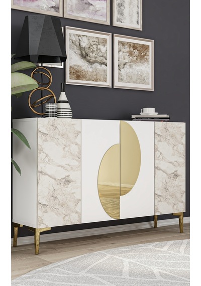 Ka120 Afra Konsol, Çok Amaçlı Dolap, Kahve Köşesi, Tv Sehpası Beyaz-efesmermer-gold Beyaz - Efes Mermer - Gold Ka120 Afra Konsol, Çok Amaçlı Dolap, Kahve Köşesi, Tv Sehpası Beyaz-efesmermer-gold Beyaz - Efes Mermer - Gold